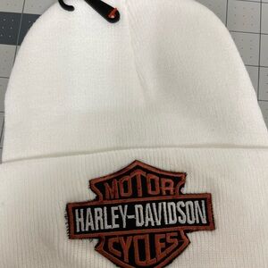 Harley-Davidson White and Orange Beanie